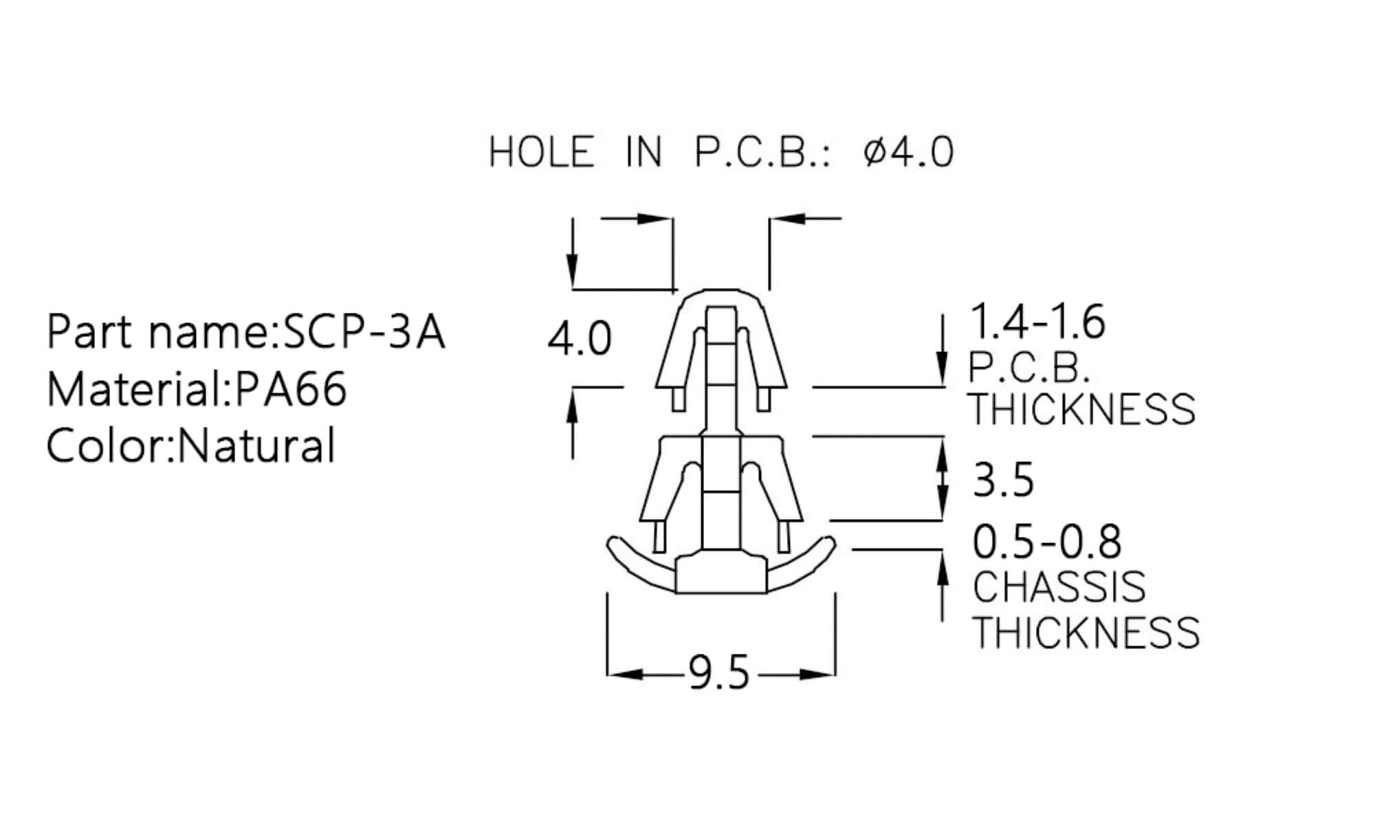  PCB Standoff SCP-3A